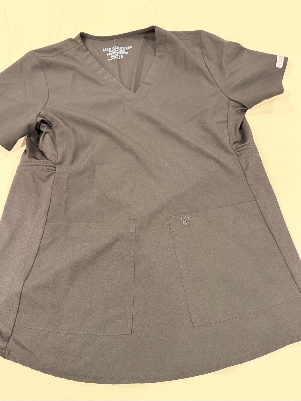 Med Couture Women’s V-Neck Scrub Top - Charcoal